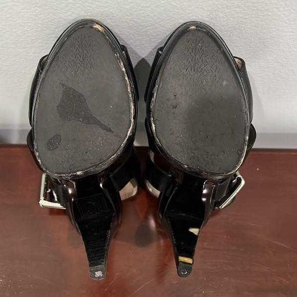 Michael Kors Carla Platform Black Leather Size 7 - Picture 8 of 17